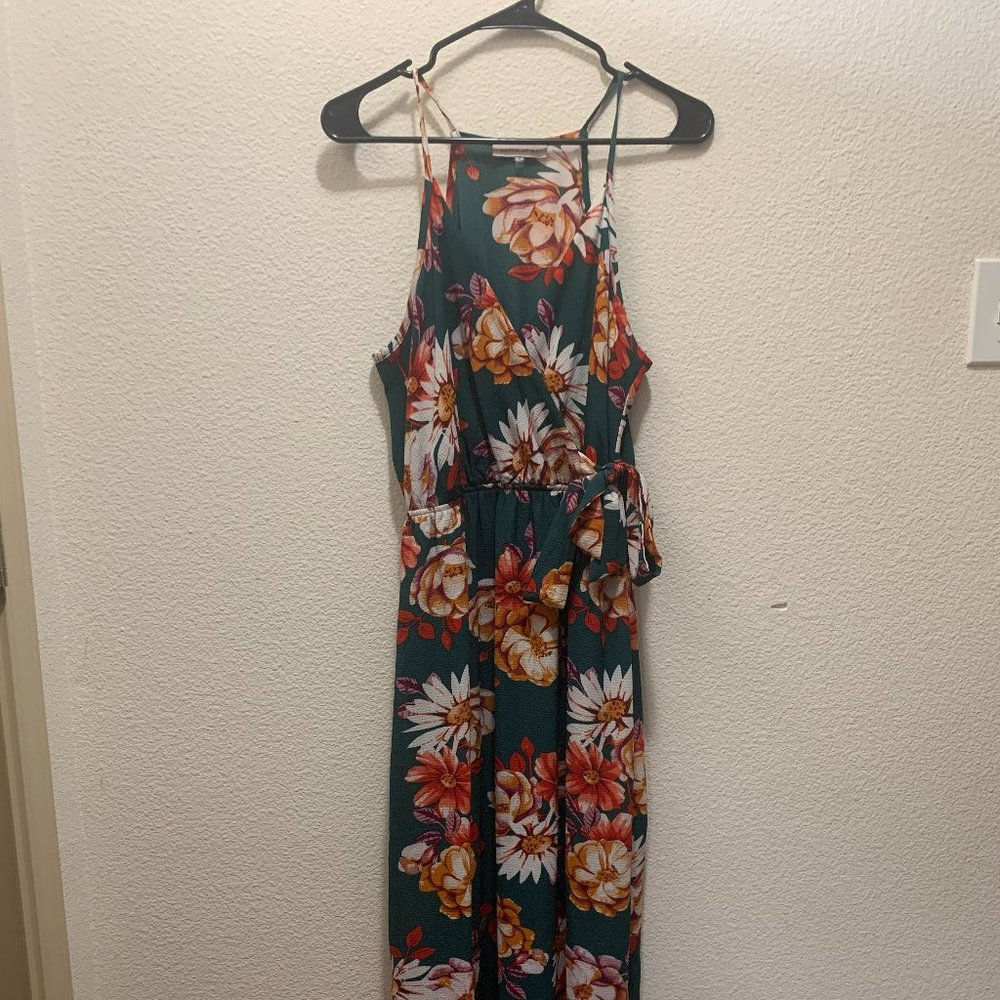 Green Floral maxi dress